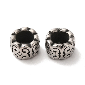 304 acier inoxydable perles européennes, Perles avec un grand trou   , colonne