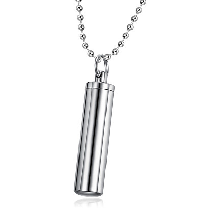 316L Surgical Stainless Steel Perfume Bottle Pendants, Column