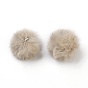 Pendentifs recouverts de boule de pom pom en fausse fourrure de lapin à la main, boules de poils de lapin floue, avec fibre élastique