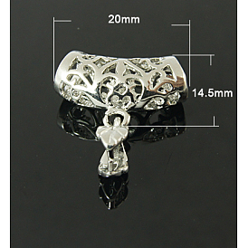 Brass Ice Pick Pinch Bails, 20x14.5mm, Pin: 1mm, Hole: 5.5x4mm