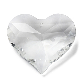 Pendentifs en verre transparent, facette, charmes de coeur, pour pendentifs suspendus en cristal lustre