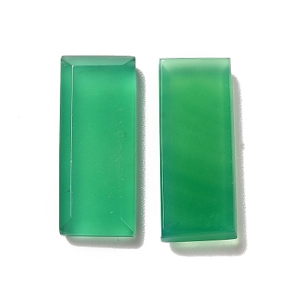 Кабошоны из окрашенного и нагретого натурального зеленого оникса из агата, прямоугольные