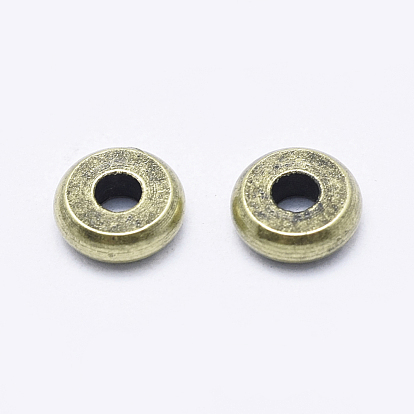 Brass Spacer Beads, Long-Lasting Plated, Cadmium Free & Nickel Free & Lead Free, Flat Round