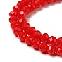Opaque Solid Color Crystal Glass Rondelle Beads Strands, Faceted, 3x2mm, Hole: 1mm, about 138pcs/strand, 12.9 inch