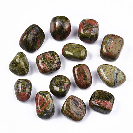 Perlas naturales unakite, piedras curativas, para la terapia de meditación de equilibrio energético, piedra caída, gemas de relleno de jarrones, sin agujero / sin perforar, pepitas
