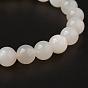 Natural White Moonstone & White Multi-Moonstone/White Multi-Moonstone Stretch Bracelets, Round