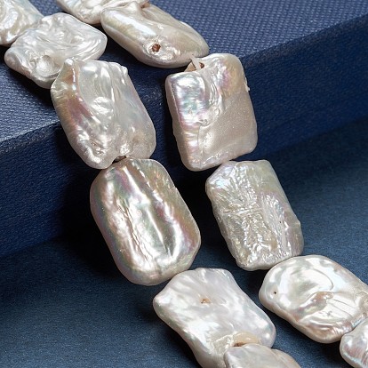 Perle baroque naturelle perles de perles de keshi, perle de culture d'eau douce, rectangle