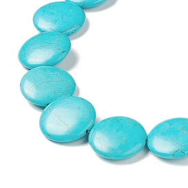 Synthetic Howlite Beads Strands, Dyed, Flat Round