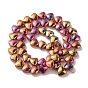 Electroplate Glass Bead Strands, Metallic Full Plated, Heart