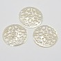 Natural Mother of Pearl Shell Pendants, Flat Round