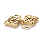 Brass Micro Pave Clear Cubic Zirconia Charms, Lock