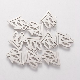 201 Stainless Steel Charms, Number 100