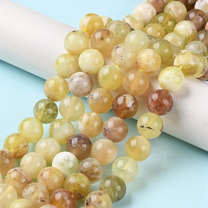 Jaunes naturelles perles d'opale brins, Grade a, ronde