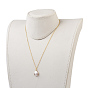 Perla barroca natural chapada keshi perlas perlas conjuntos de joyas, colgante collares y aretes, con ganchos de bronce y cadena de latón, plano y redondo, cajas set de joyas, dorado