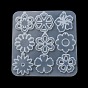 Moldes de silicona para colgantes diy de flores/copos de nieve/hojas, moldes de resina, para resina uv, fabricación artesanal de resina epoxi, whitesmoke