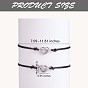 2Pc 2 Style 430 Stainless Steel Knot Heart Link Bracelets Set, Match Couple Adjustable Bracelets for Best Friends Couple Family