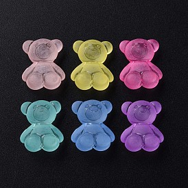 Transparent Acrylic Beads, Frosted, Bear