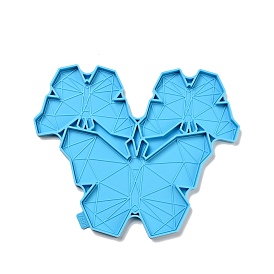 Moules en silicone de tapis de tasse de papillon diy, moules de résine, pour la résine UV, fabrication artisanale de résine époxy, style géométrique
