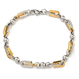Two Tone 304 Stainless Steel Arch & Round Link Chain Bracelet