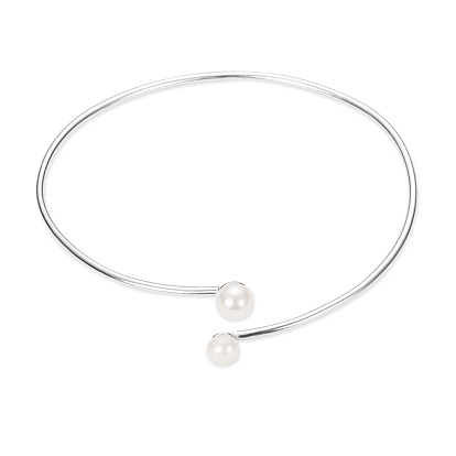 Shegrace lindo 925 brazalete de plata esterlina, con perlas de concha, 185 mm