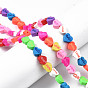 Handmade Polymer Clay Bead Strands, Heart with Word LOVE, for Valentine's Day