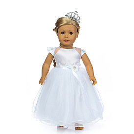 Poupée en tissu robe de mariée accessoires tenues, pour 18 pouces poupée américaine fille vêtements de fête d'anniversaire