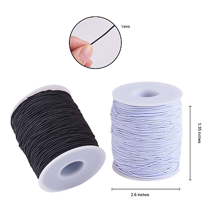 3 rollos 3 estilos cordón elástico, para la fabricación de la joyería diy, plano y redondo
