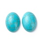 Accessoires d'artisanat teinté turquoise synthétique pierres précieuses dos plat cabochons, ovale