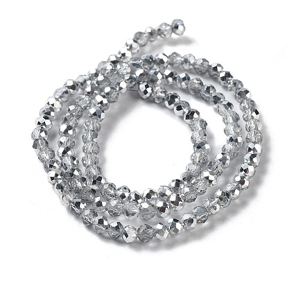 Brins de perles de verre rondelle facettées à moitié plaqué