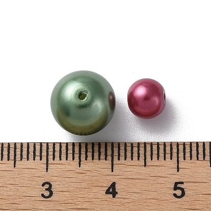 Eco-Friendly Dyed Glass Pearl Round Beads, 6~10mm, Hole: 0.7mm