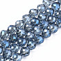Chapelets de perles en verre transparentes  , facette, de couleur plaquée ab , larme