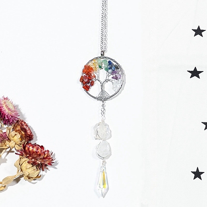 Balle de cristal suspendue/prisme boule pour lustre de plafond, Décoration pendentif arbre de vie en pierres précieuses, créateur d'arc-en-ciel suncatcher