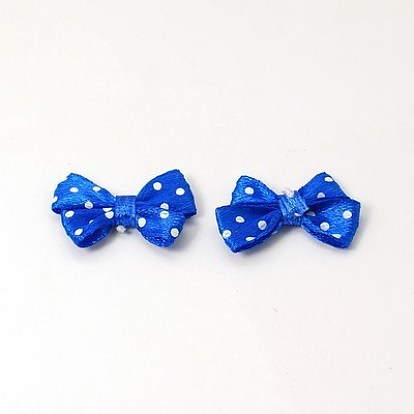 Spot Ribbon Hair Bows, Fabric Material in Polka Dots Design, Good for Dress & Hair Jewelry Decoration, 24x17~18mm