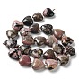 Rhodonite naturelles brins de perles, avec des perles de rocaille, cœur