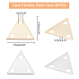 Pandahall elite 80 pcs 2 couleurs lien de composant de lustre en laiton, plaqué longue durée, triangle