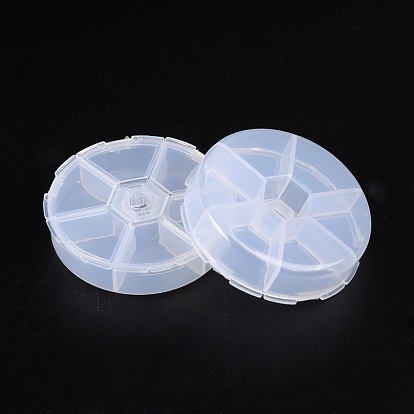 Contenedores de perlas de plástico, tapa abatible de almacenamiento de cuentas, 8x2 cm