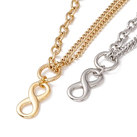 Collier pendentif infini pour femme, Collier 304 en acier inoxydable