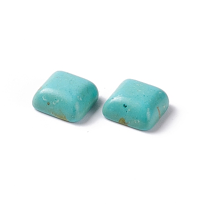 Craft Findings Dyed Synthetic Turquoise Gemstone Flat Back Cabochons, Square