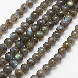 Natural Labradorite Beads Strands, Grade A, Round