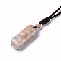 Ожерелье с подвеской из окрашенного натурального ископаемого коралла с нейлоновым шнуром для женщин