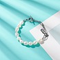 Natural Baroque Pearl Beaded Bracelet with 304 Stainless Steel Paperclip Chains for Women