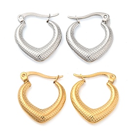 304 Stainless Steel Hoop Earrings for Women, Heart