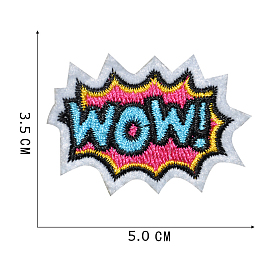 Computerized Embroidery Polyester Sew on Patches, Costume Accessories, Word