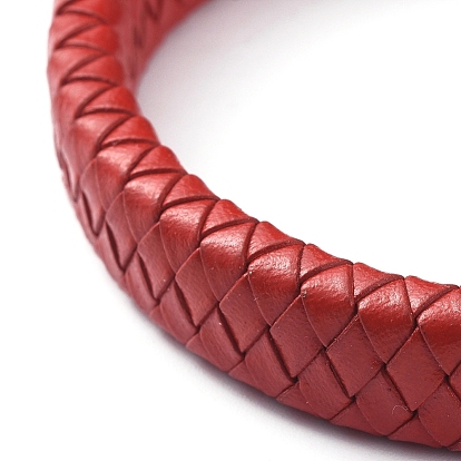 Унисекс плетеные браслеты кожаный шнур, с 304 из нержавеющей стали магнитные застежки