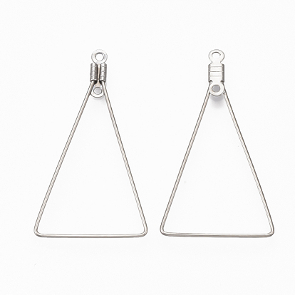 304 pendentifs en fil d'acier inoxydable, conclusions de boucle d'oreille, triangle