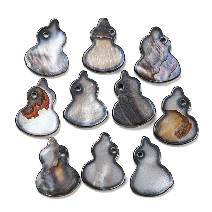 Dyed Natural Freshwater Shell Pendants, Gourd Charms