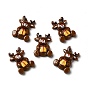 Christmas Opaque Resin Cabochons, Reindeer with Gift