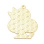 Alloy Enamel Pendants, Light Gold, Club/Spade/Diamond/Heart with Cat Pattern Charm