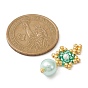Perles de rocailles faites à la main, avec des perles de rocaille rondes toho et des perles de coquillage/verre, pendentif étoile