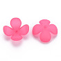 Frosted Acrylic Bead Caps, 4-Petal, Flower